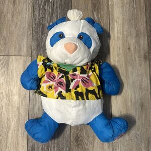 1987 Fisher Price Puffalump Wild Hawaiian Shirt Blue Panda Bear